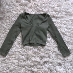 Green Seemless crop top